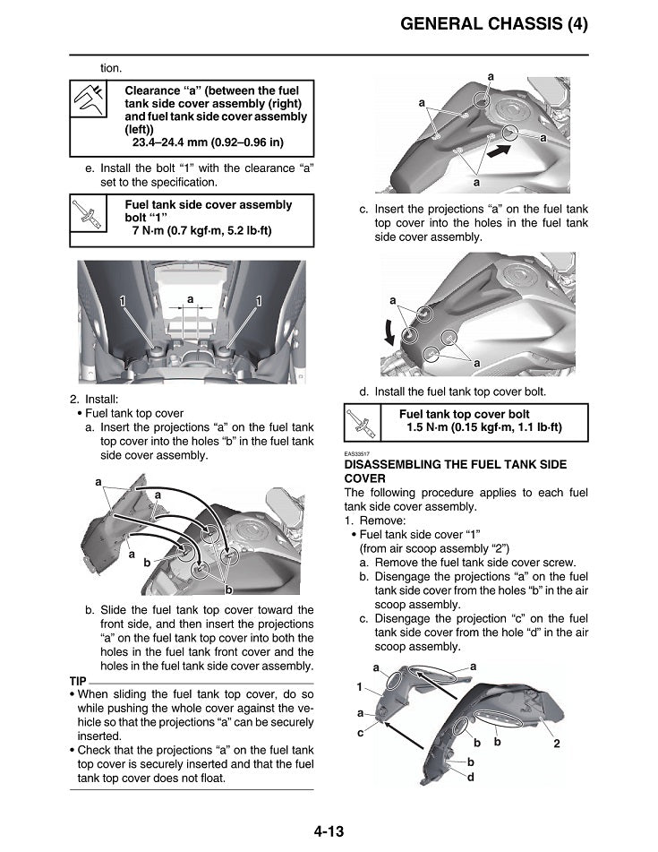 2021-2022 Yamaha MT07 MT-07 FZ07 FZ-07 Service Manual