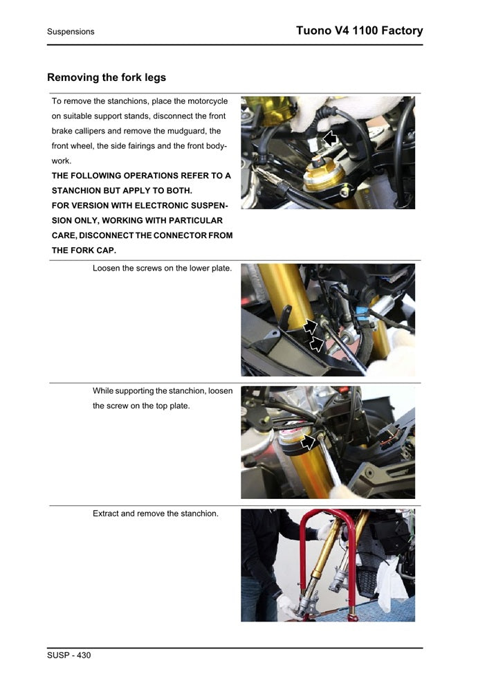 2021 onwards Aprilia Tuono Factory V4 1100 Twin Service Manual