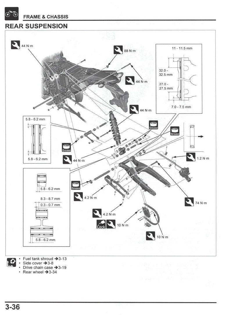 2012-2020 Honda CRF 250L CRF250L Servicehandbuch