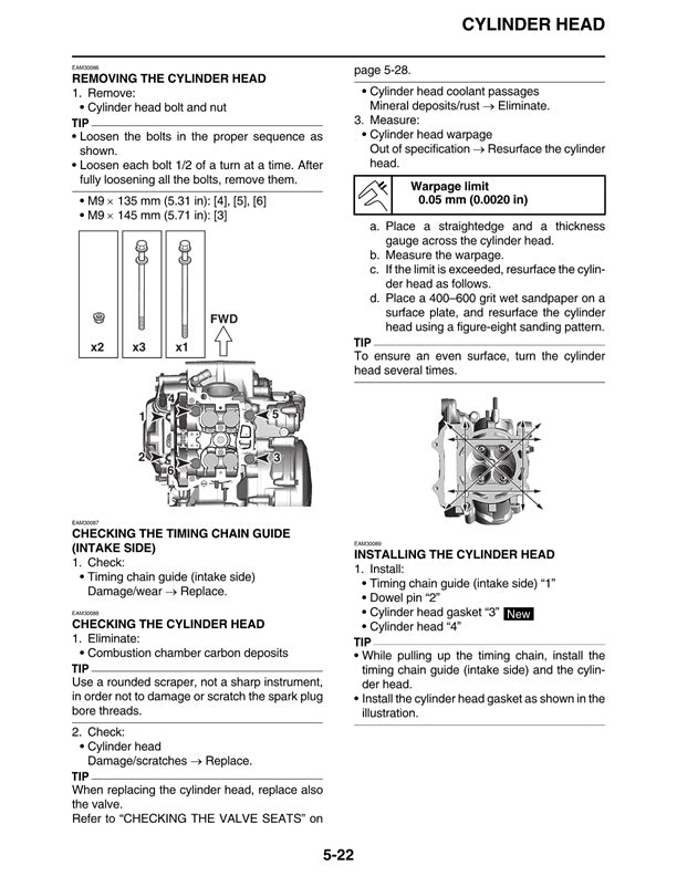 2022-2023 Yamaha YZ250F Motocross Service Manual