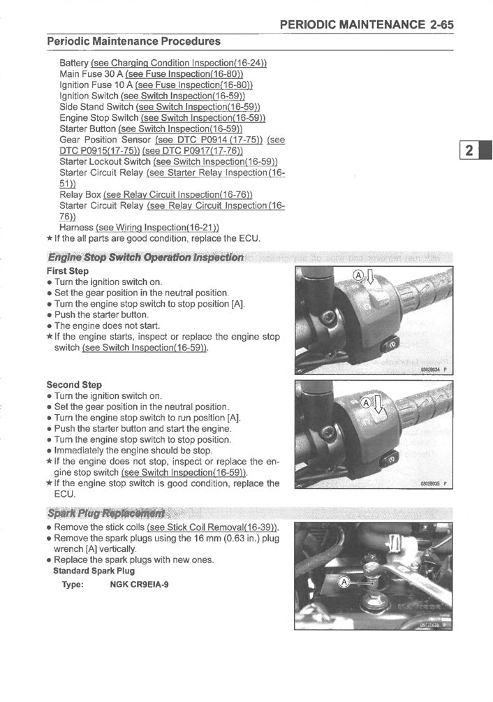2023-2025 Kawasaki Z650 ER650 Service Manual
