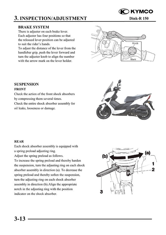 2023 en adelante KYMCO Dink-R 150 150cc Scooter Manual de servicio