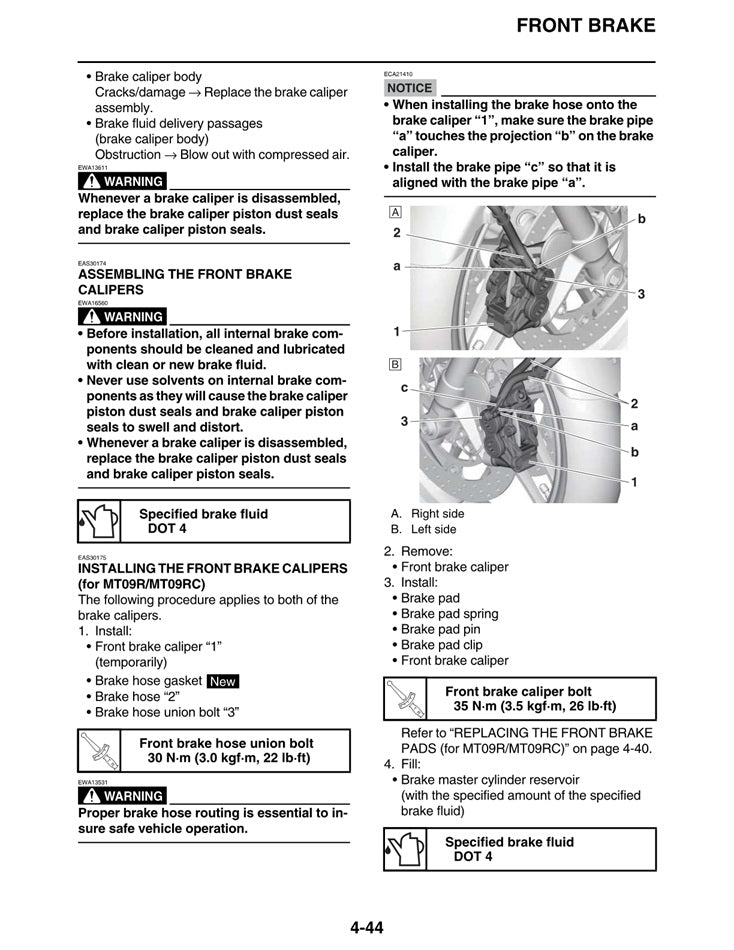 2021-2023 Yamaha MT09 MT-09 Manual de servicio