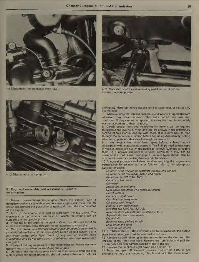 1981-1984 Kawasaki KLT200 KLT 200 A1 A2 A3 A4 Service Manual