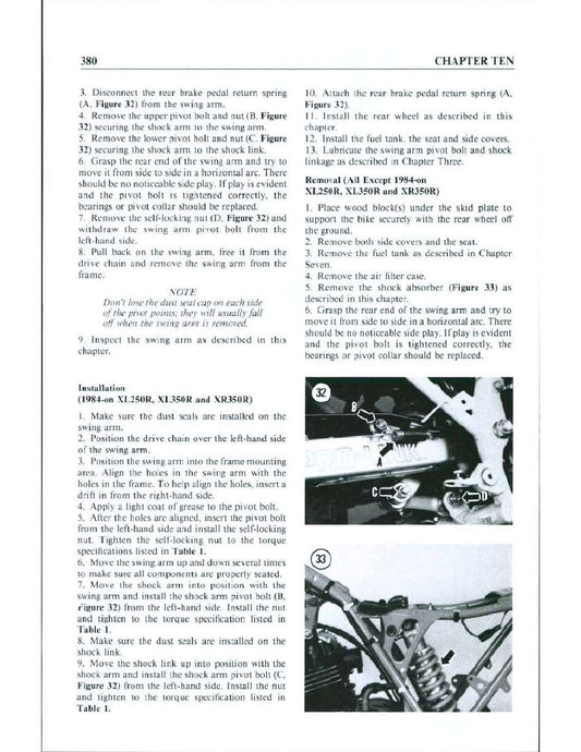 1984 to 1985 Honda XR250R XR 250 Service Manual