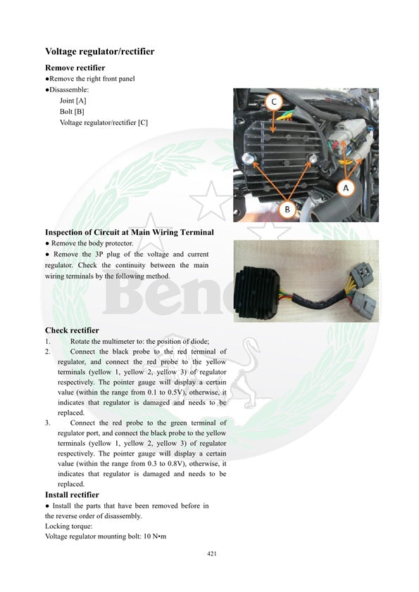 2017 onwards Benelli TRK 251 Service Manual