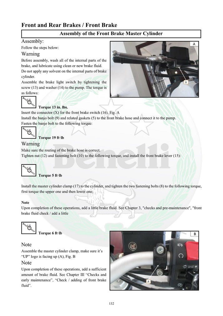 2017 onwards Benelli TNT 300 Service Manual