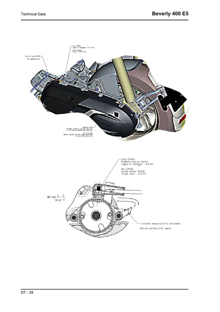 2021on Piaggio Beverly 400 ABS B400 Euro5 Scooter Service Manual