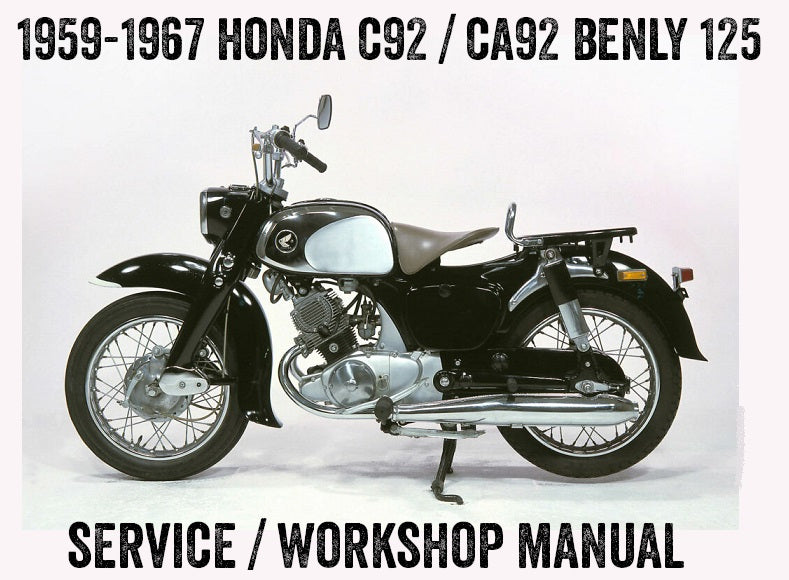 1959–1967 Honda C92 CA92 Benly 125 Service-/Werkstatt-/Reparaturhandbuch