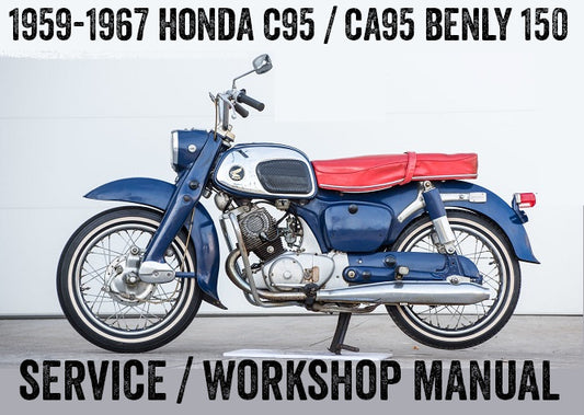 1959-1967 Honda C95 / CA95 Benly 150cc Service-/Werkstatt-/Reparaturhandbuch