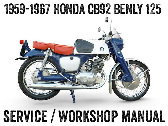 1959-1967 Honda CB92 Benly 125 Manual de servicio/taller/reparación