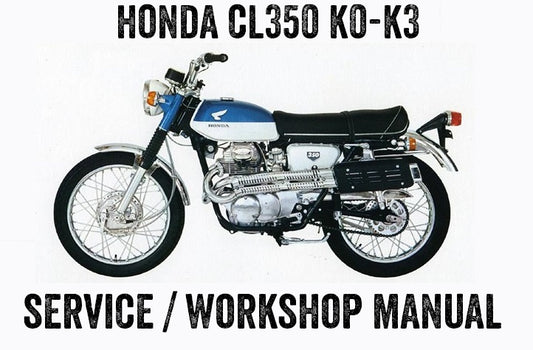 1968-1971 Honda CL350 K0 K1 K2 K3 Manual de taller de servicio de reparación