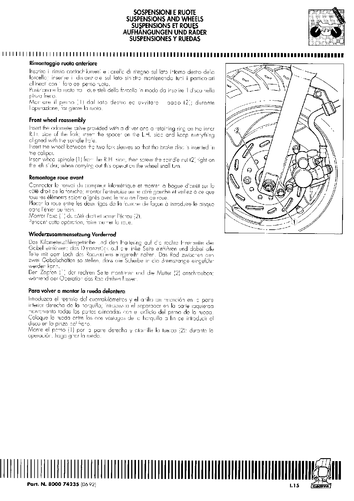 Manual de servicio para scooter Cagiva City 50 cc 1992-1999