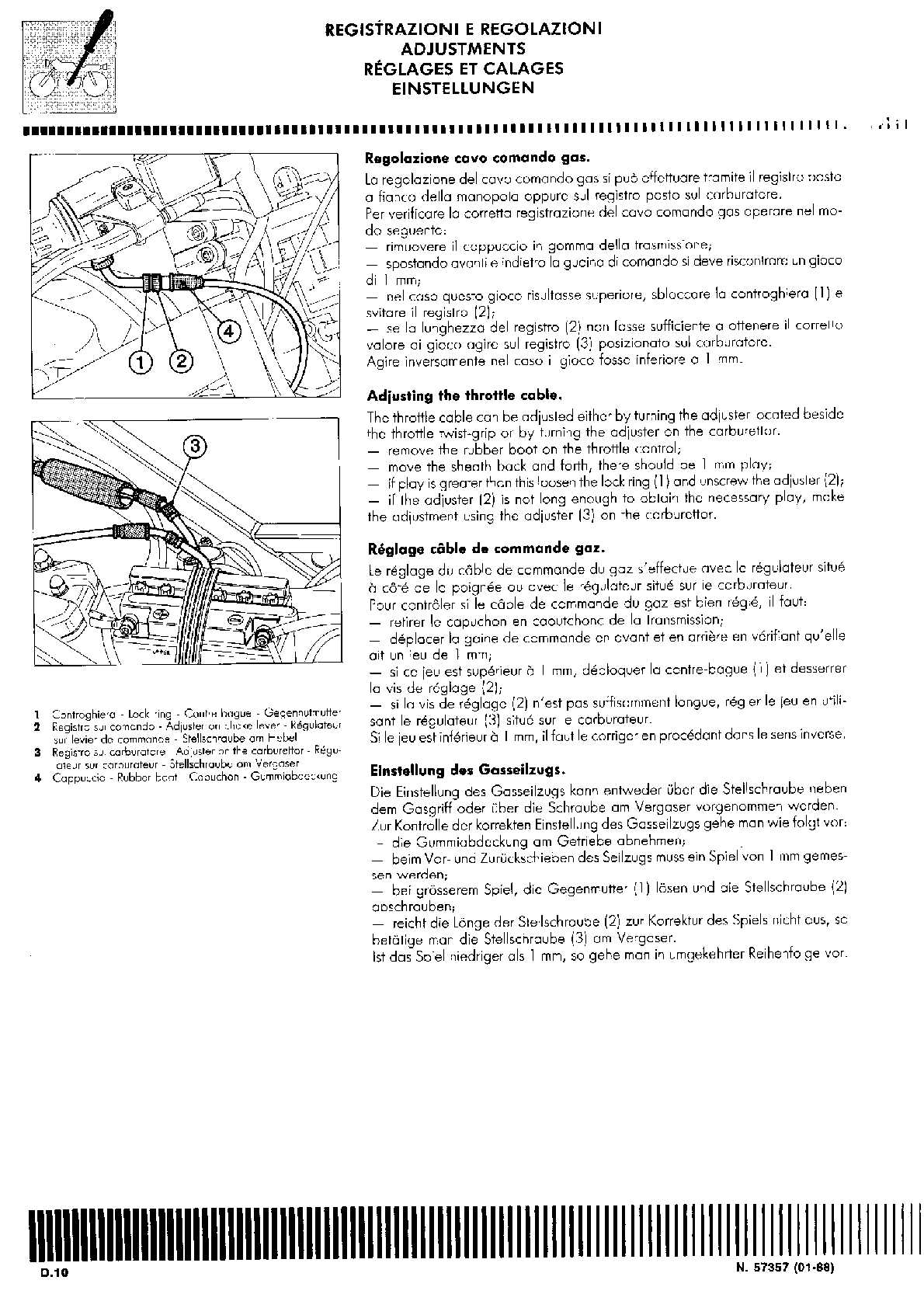 1987-1988 Cagiva Freccia Aniversario C10R 125 Manual de servicio