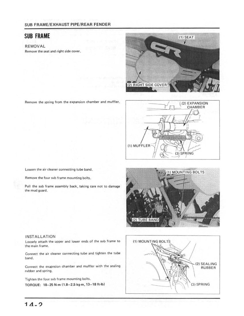 1985 Honda CR250 CR250R Motocross Service Manual