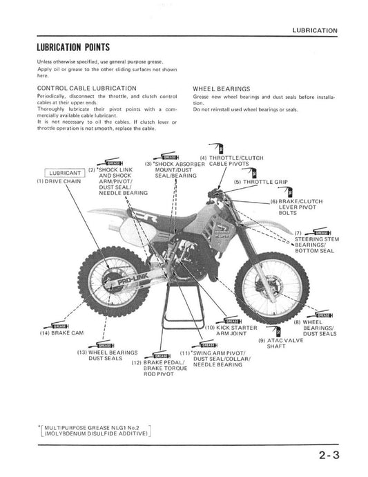 1985 Honda CR250 CR250R Motocross Service Manual