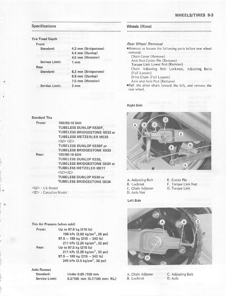 1987on Kawasaki  EX500 EX Ninja 500 Service Manual