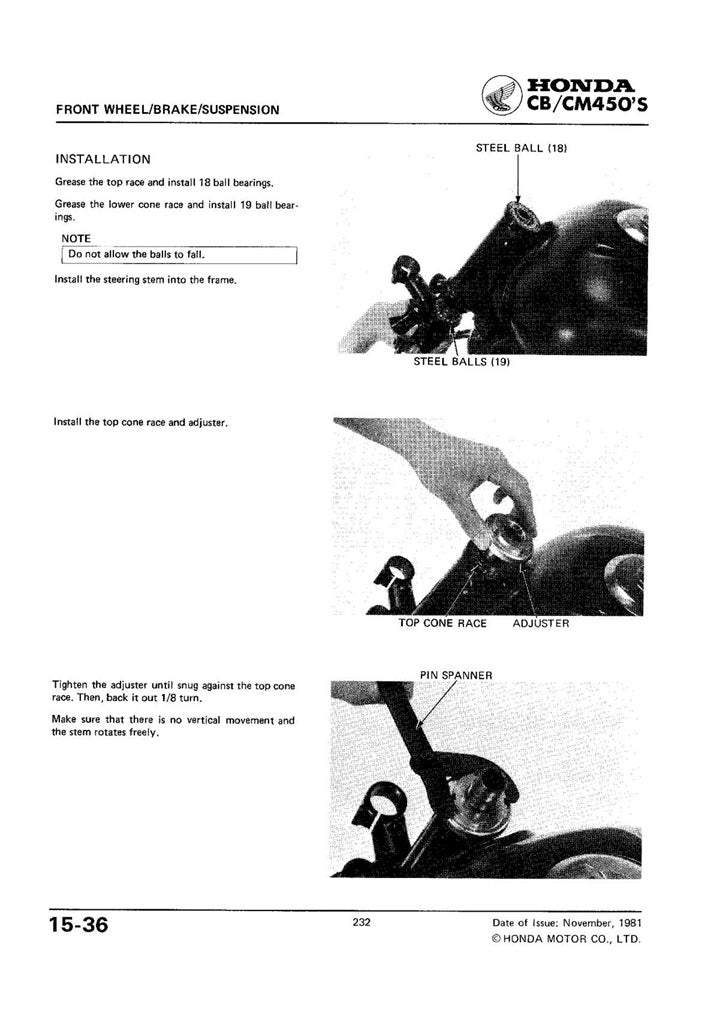 1982-1985 Honda CB450SC Nighthawk Service Manual