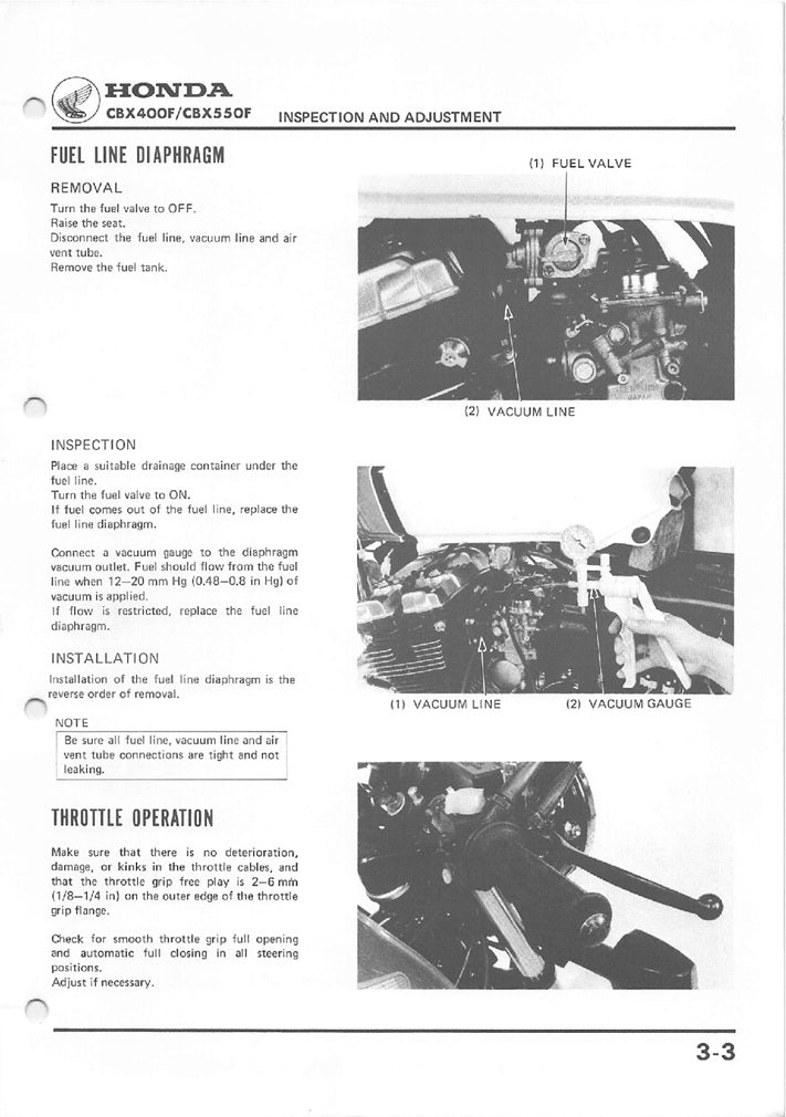 1981-1986 Honda CBX400 CBX400F Four Manual