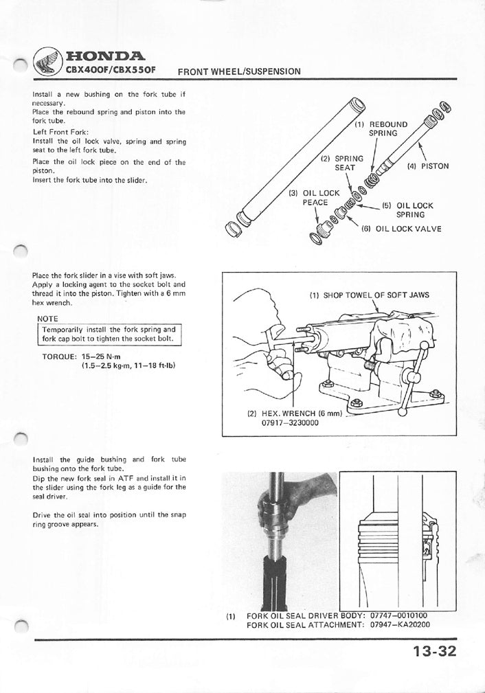 1981-1986 Honda CBX400 CBX400F Four Manual