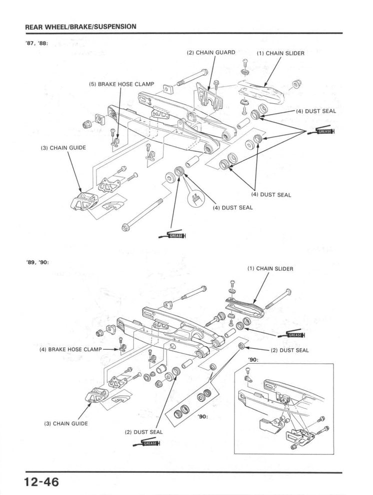 1987 to 1989 Honda CR125 CR125R Motocross Service Manual – retro
