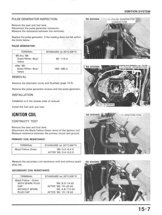1991 Honda CR125 CR125R Motocross Service Manual