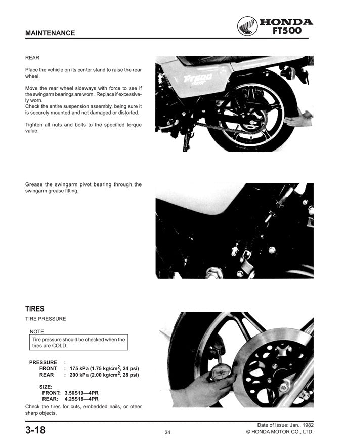 1982 to 1983 Honda FT500 Ascot Service Manual