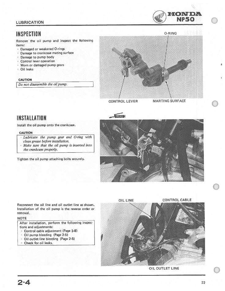 1981-1985 Honda PX50 Scooter Ciclomotor Scooter Manual