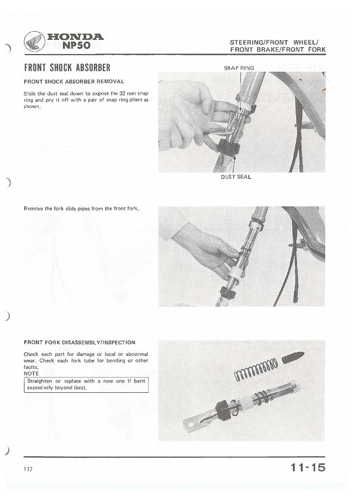 1981-1985 Honda PX50 Scooter Moped Scooter Handbuch