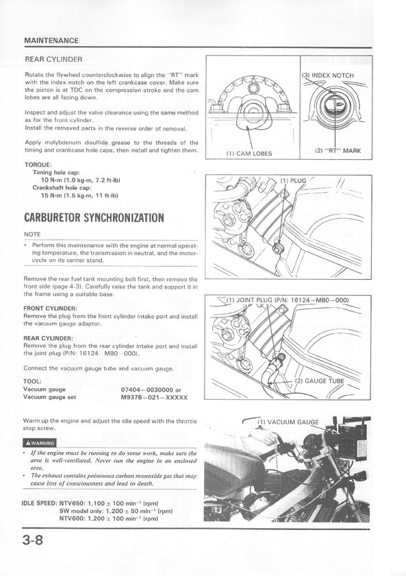 1988-1992 Honda NTV 600 Revere Repair Service Manual