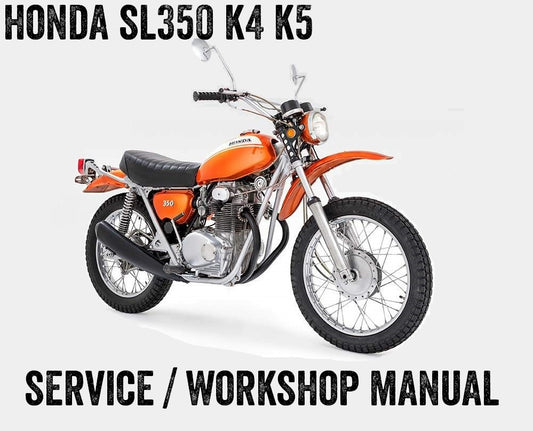 1972-1976 Honda SL350 K4 K5 Manual de taller de servicio de reparación