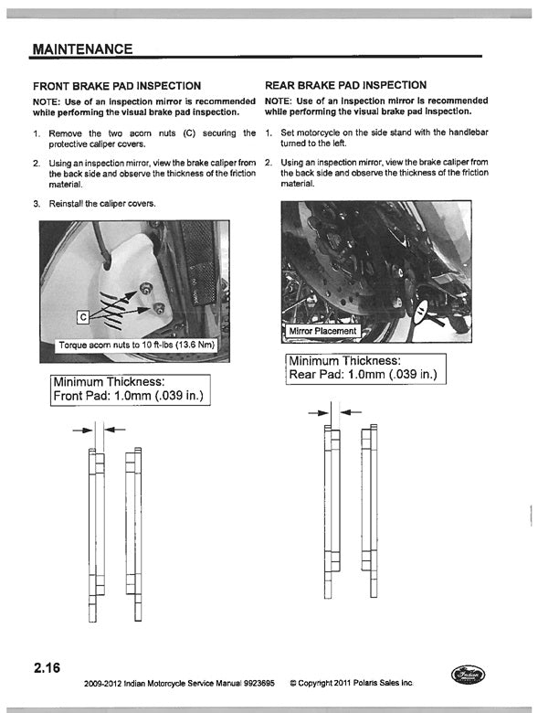 2011 Indian Chief Blackhawk Dark Service Manual
