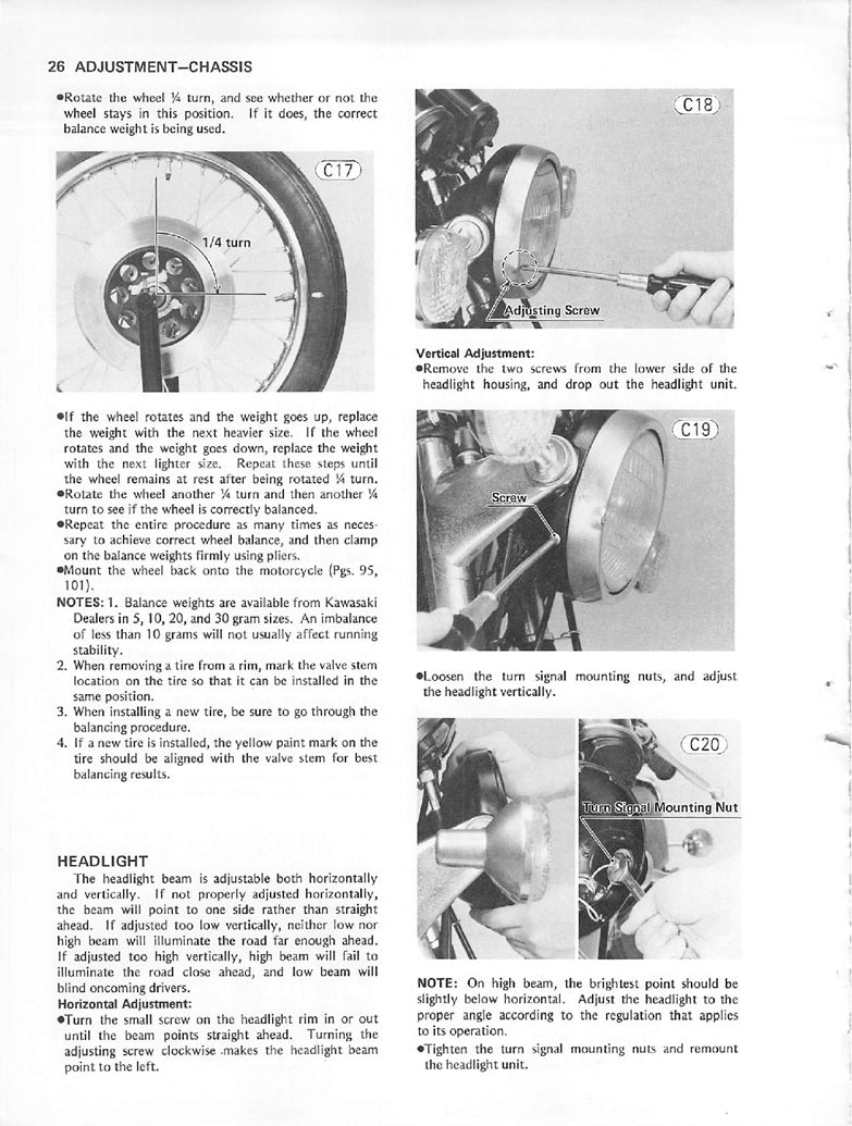1977-1983 Kawasaki KZ200 Z200 Single Cylinder Service Manual