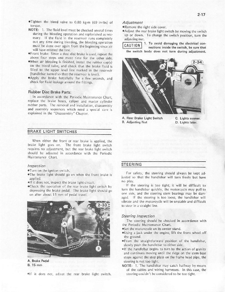 1981on Kawasaki Z1100 KZ1100 Shaft Drive Service Manual
