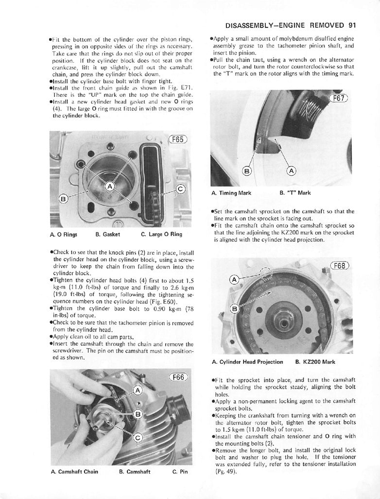 1980-1983 Kawasaki KZ250 Z250 C Single Cylinder Service Manual