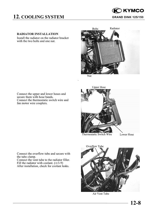 2002-2007 KYMCO Grand Dink 125 125cc Scooter Manual de servicio