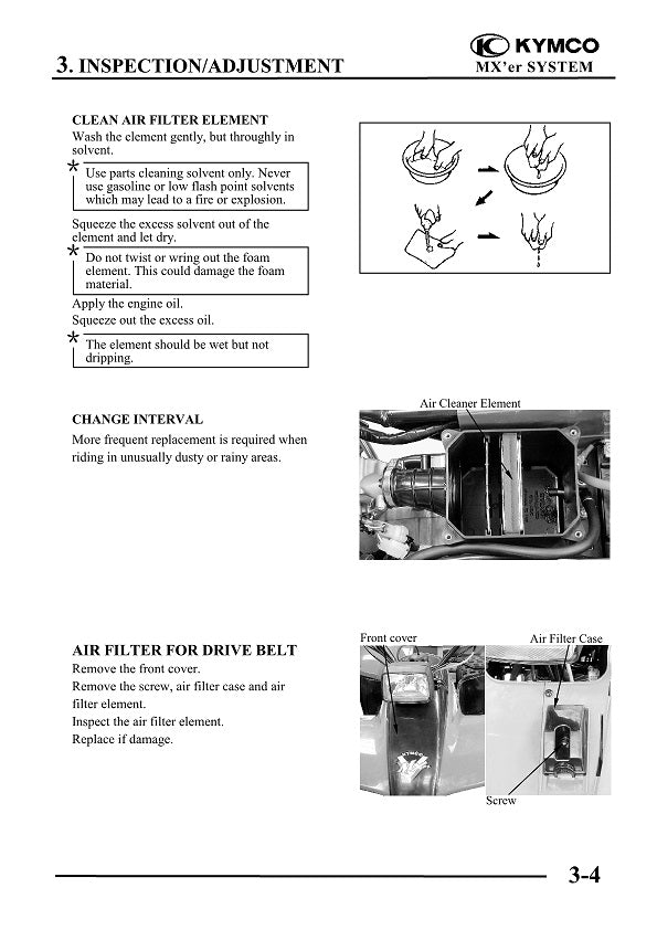 2002-2007 KYMCO MXER MX'ER 125 125cc ATV Quad Service Manual