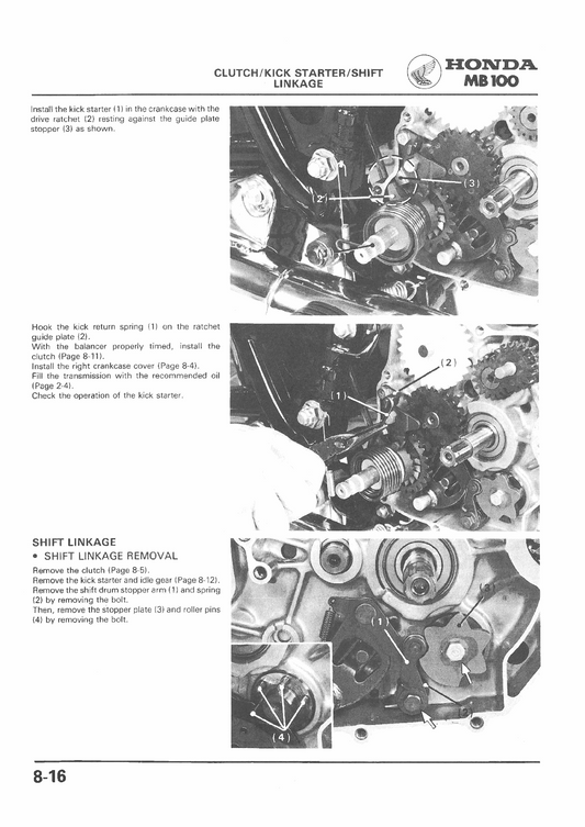 1979-1984 Honda H100A MB100 Sports Single Repair Service Workshop Manual