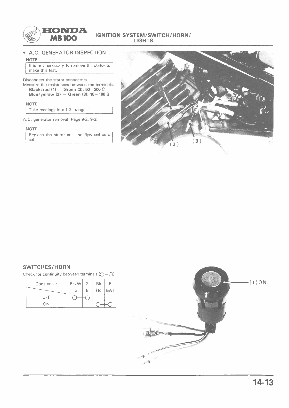 1979-1984 Honda H100A MB100 Sports Single Repair Service Workshop Manual