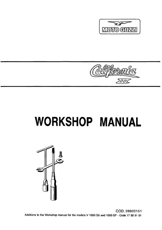 1987 to 1993 Moto Guzzi California III 1000 Service Manual