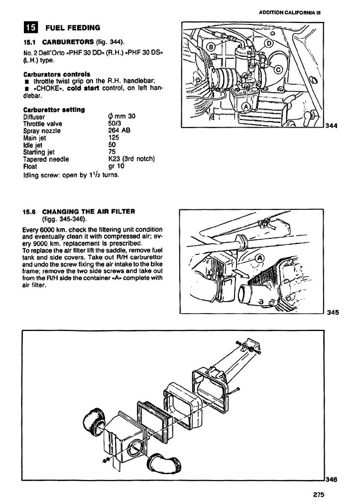 1987 a 1993 Moto Guzzi California III 1000 Manual de servicio