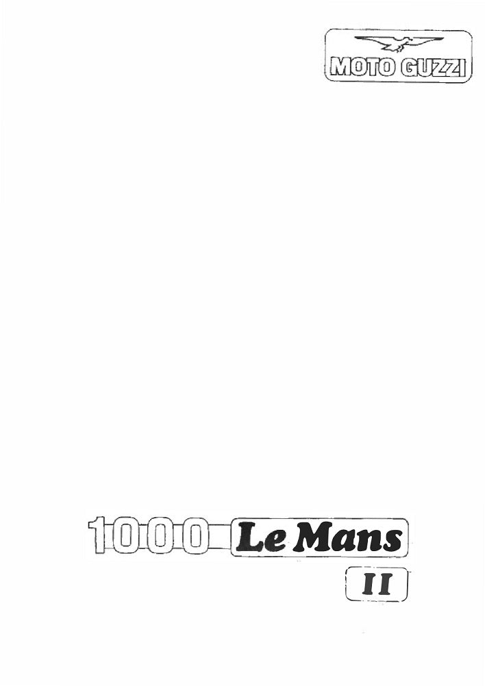 1988 to 1992 Moto Guzzi 1000 Le Mans II Service Manual