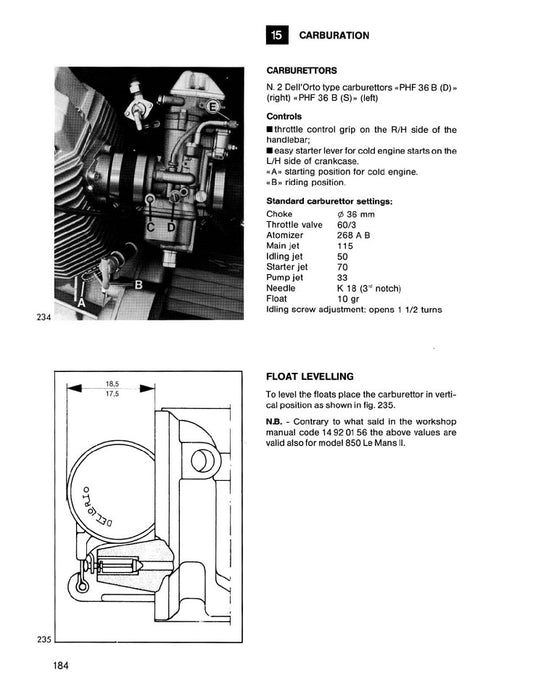 1980 to 1986 Moto Guzzi 850 Le Mans III Service Manual