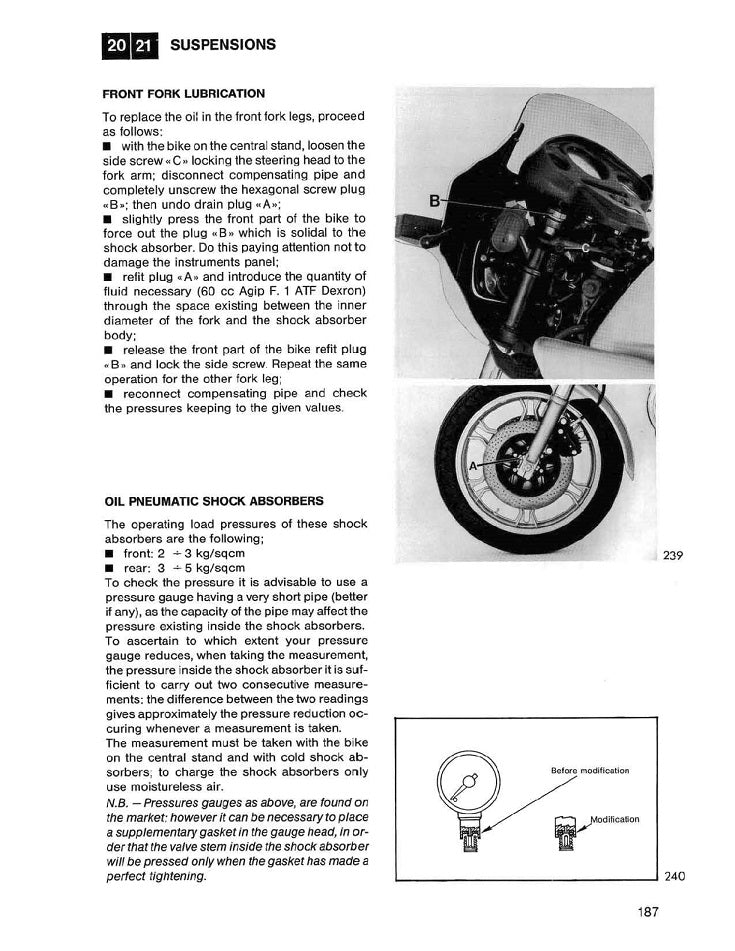 1980 a 1986 Moto Guzzi 850 Le Mans III Manual de servicio