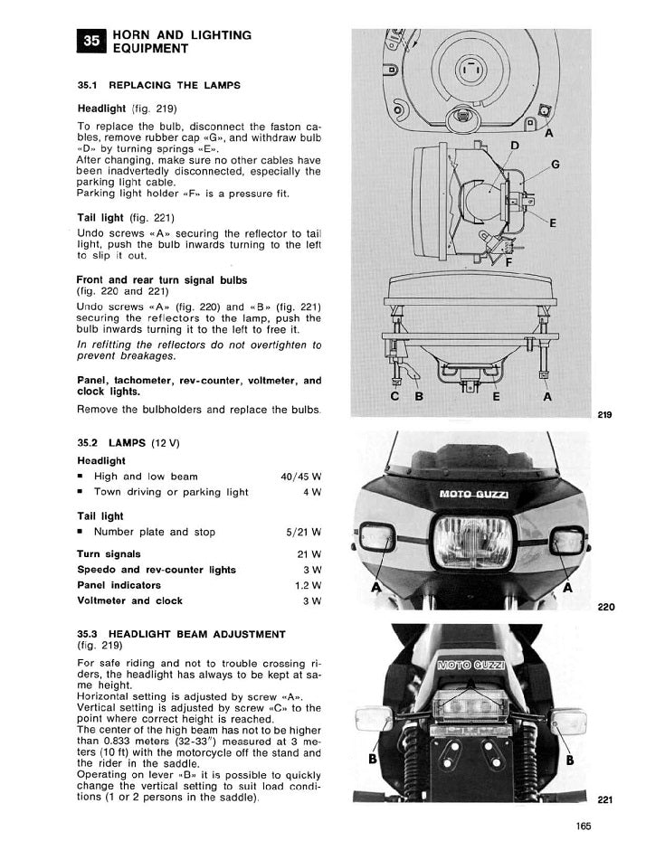 1978 a 1982 Moto Guzzi 850 Le Mans II Manual de servicio