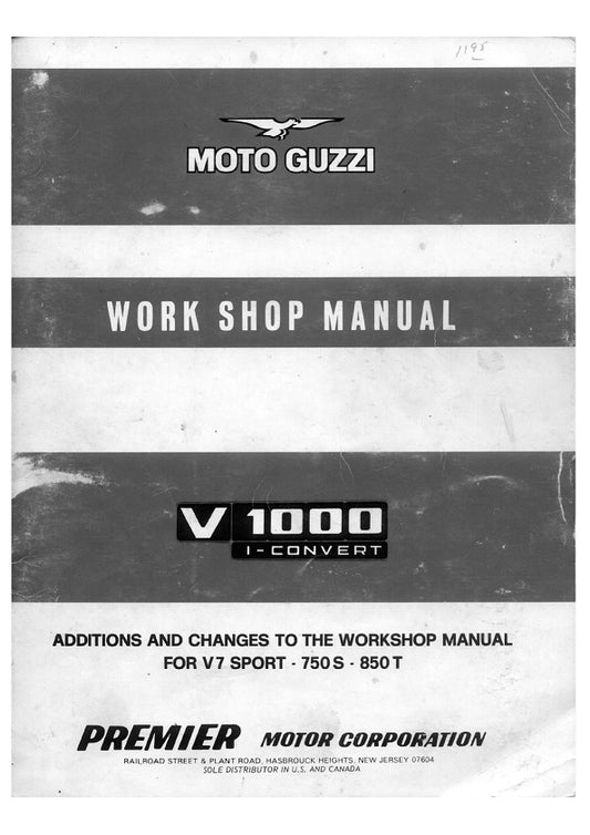 1977 a 1982 Moto Guzzi V1000 I-Convert Manual de servicio