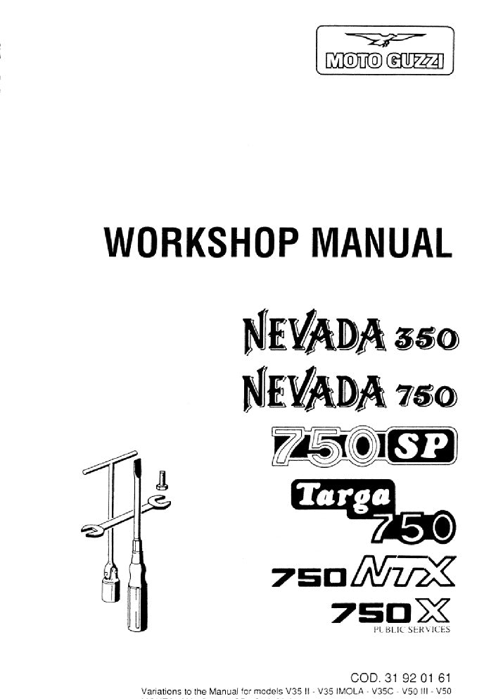 1989 to 2003 Moto Guzzi Nevada 750 Club Service Manual