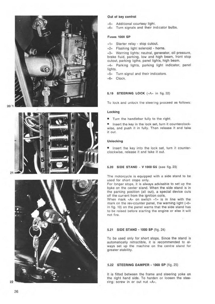 1982 a 1986 Moto Guzzi California II 1000 Manual de servicio