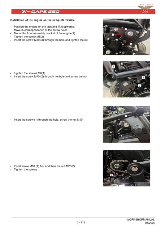 2022 onwards Moto Morini X-Cape 650 Service Manual