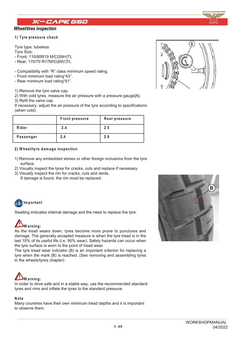 2022 onwards Moto Morini X-Cape 650 Service Manual